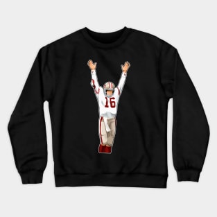 Joe Montana #16 Celebrates Touchdown Crewneck Sweatshirt